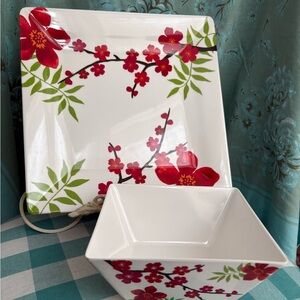 Floral Square Serveware Set